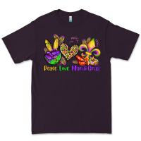 Plum peace love mardi gras olivia Premium Tee - OliviaCreatesArt