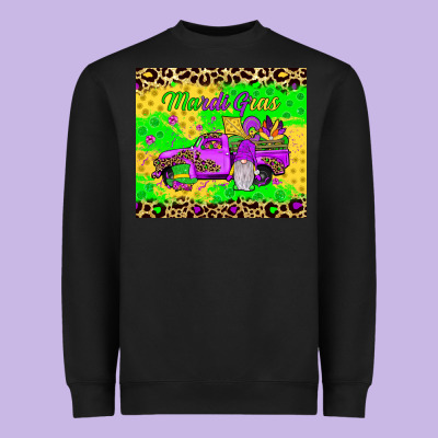 Mardi Gras Gnome Truck Heavyweight Sweatshirt Designed By Jahusdesignshop