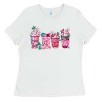 White Breast Cancer Coffee Cups Ladies Tee - FaDigitalArtStudio