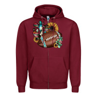 Burgundy football cactus sunflower Zipper Hoodie - JahusDesignShop