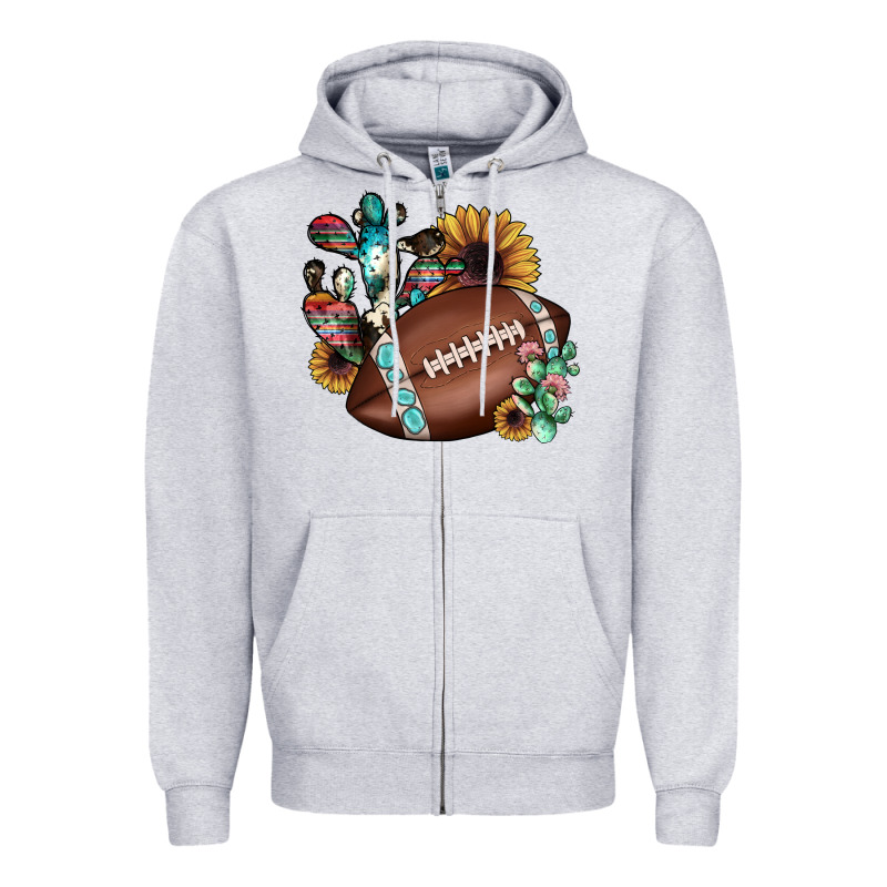 Football Cactus Sunflower Zipper Hoodie by JahusDesignShop | Teevron