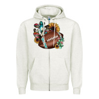 Oatmeal Heather football cactus sunflower Zipper Hoodie - JahusDesignShop