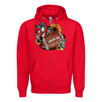 Red football cactus sunflower Zipper Hoodie - JahusDesignShop