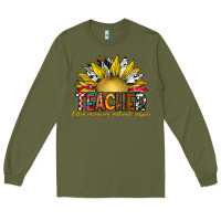 Army Green Teacher Long Sleeve Tee - CowhideDigitalArt