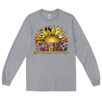 Heather Grey Teacher Long Sleeve Tee - CowhideDigitalArt