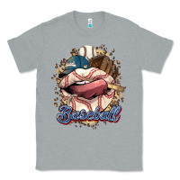 Heather Grey Baseball lips Classic Tee - HowdyJamesFarm