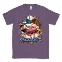 Lavender Baseball lips Classic Tee - HowdyJamesFarm