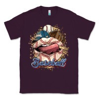 Plum Baseball lips Classic Tee - HowdyJamesFarm
