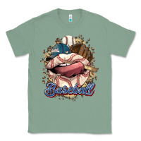 Sage Baseball lips Classic Tee - HowdyJamesFarm