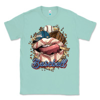 Seafoam Baseball lips Classic Tee - HowdyJamesFarm