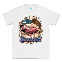 White Baseball lips Classic Tee - HowdyJamesFarm