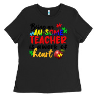 Black Being an au some teacher is a work of the heart Ladies Tee - FaDigitalArtStudio