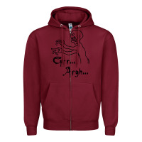 Burgundy grr argh Zipper Hoodie - baoMotion