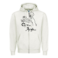 Oatmeal Heather grr argh Zipper Hoodie - baoMotion