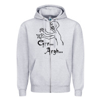 Heather Grey grr argh Zipper Hoodie - baoMotion