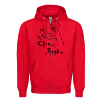 Red grr argh Zipper Hoodie - baoMotion