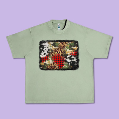 Army Cowhide Leopard Christmas Urban Heavy Tee Designed By Jasminsmagicworld