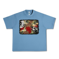 Pebble Blue army cowhide leopard Christmas Urban Heavy Tee - Jasminsmagicworld