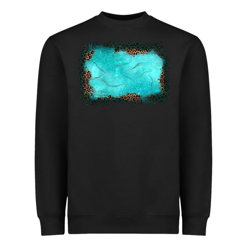 Gemstone Turquoise Leopard Background Heavyweight Sweatshirt by JahusDesignShop | Teevron