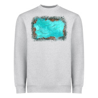 Heather Grey gemstone turquoise leopard background Heavyweight Sweatshirt - JahusDesignShop