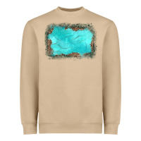 Mushroom gemstone turquoise leopard background Heavyweight Sweatshirt - JahusDesignShop