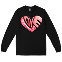 Black heart shaped love valentine's day Long Sleeve Tee - LillyAllenDesigns