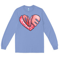Colony Blue heart shaped love valentine's day Long Sleeve Tee - LillyAllenDesigns