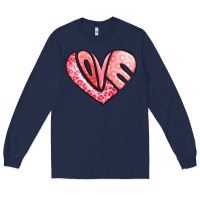 Navy heart shaped love valentine's day Long Sleeve Tee - LillyAllenDesigns