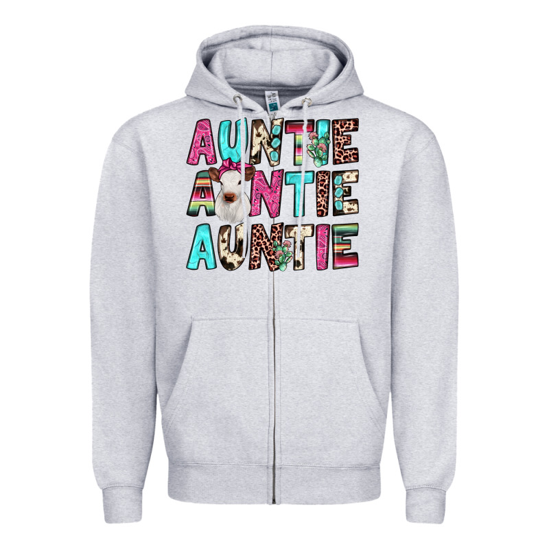 Auntie Heifer Cactus Zipper Hoodie by JahusDesignShop | Teevron