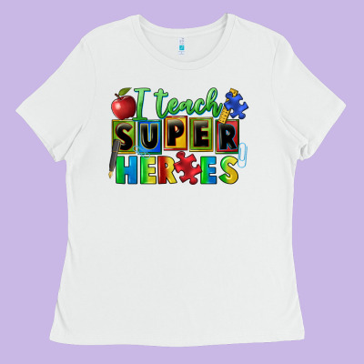 I Teach Super Heroes Ladies Tee Designed By Fadigitalartstudio