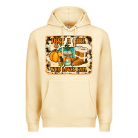 Pina Colada just a girl who loves fall cowhide background Premium Hoodie - Jasminsmagicworld