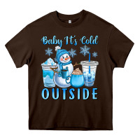 Chocolate Brown baby it's cold outside Heavy Core Tee - CowGirlArtShop