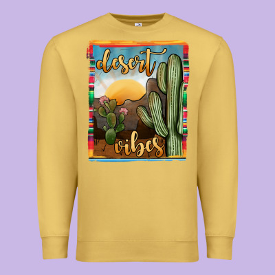 Desert Vibes Premium Sweatshirt Designed By Jahusdesignshop