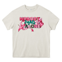 Cream nobody fights alone cancer awareness Heavy Core Tee - CowGirlArtShop