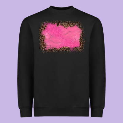 Gemstone Pink Leopard Background Heavyweight Sweatshirt Designed By Jahusdesignshop