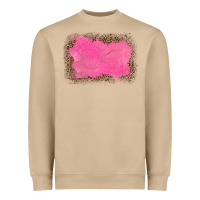Mushroom gemstone pink leopard background Heavyweight Sweatshirt - JahusDesignShop