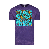 Cloud Purple Lake Babe And Fish With Camouflage Seamless Pattern Vintage Tee - BundleAndBundleShop