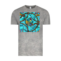 Cloud Rock Lake Babe And Fish With Camouflage Seamless Pattern Vintage Tee - BundleAndBundleShop