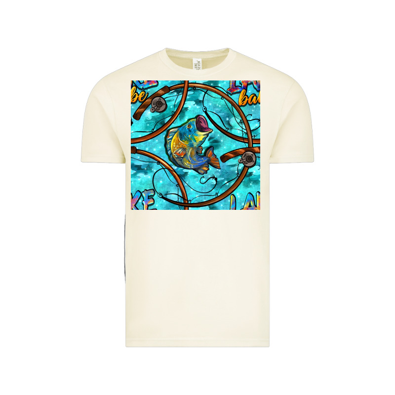 Lake Babe And Fish With Camouflage Seamless Pattern Vintage Tee by BundleAndBundleShop | Teevron