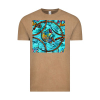 Vintage Coffee Lake Babe And Fish With Camouflage Seamless Pattern Vintage Tee - BundleAndBundleShop