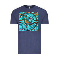 Vintage Denim Lake Babe And Fish With Camouflage Seamless Pattern Vintage Tee - BundleAndBundleShop