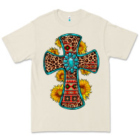 Bone gemstone sunflower leopard cross Premium Tee - OliviaCreatesArt