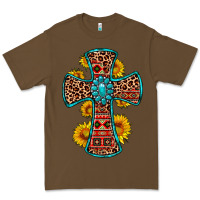 Cacao gemstone sunflower leopard cross Premium Tee - OliviaCreatesArt