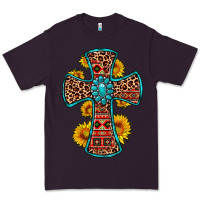 Plum gemstone sunflower leopard cross Premium Tee - OliviaCreatesArt