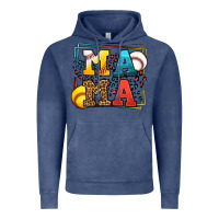 Vintage Denim Leopard Softball And Baseball Mama Mother's Day Vintage Hoodie - LillyAllenDesigns