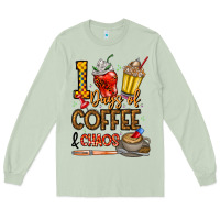 Matcha 100. Days Of Coffee  Chaos Long Sleeve Tee - CowhideDigitalArt