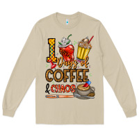 Mushroom 100. Days Of Coffee  Chaos Long Sleeve Tee - CowhideDigitalArt