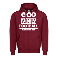 Burgundy god family football christian faith shirt Zipper Hoodie - baoMotion