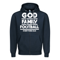 Navy god family football christian faith shirt Zipper Hoodie - baoMotion