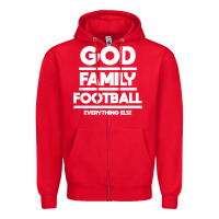 Red god family football christian faith shirt Zipper Hoodie - baoMotion